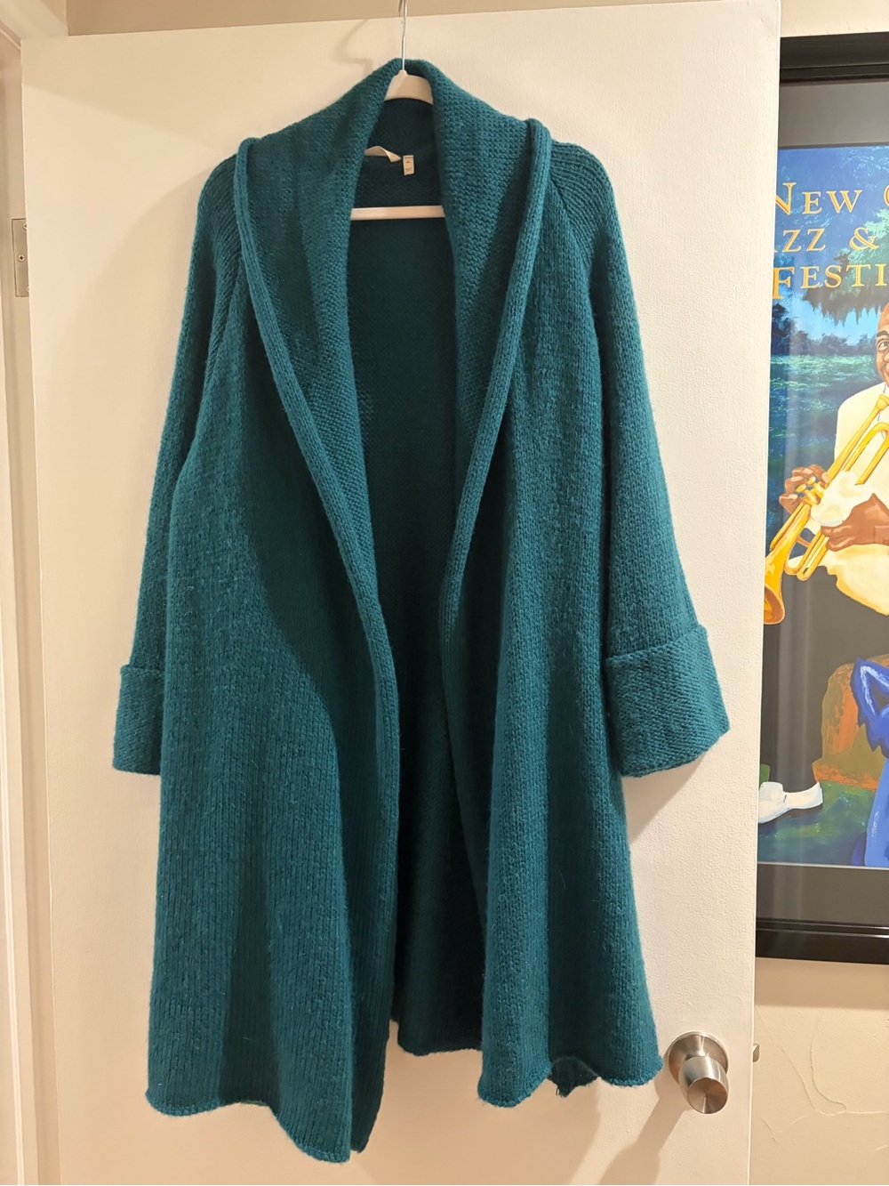 Soft Surroundings Teal Open Cardigan